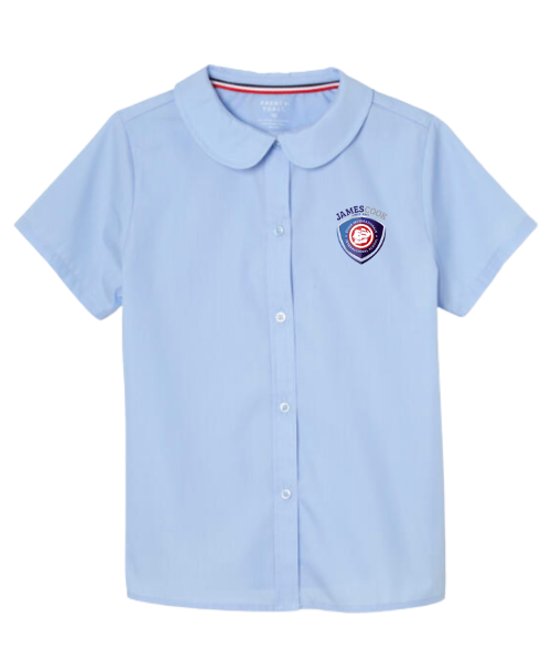 Chemisier bleu manches courtes Fille