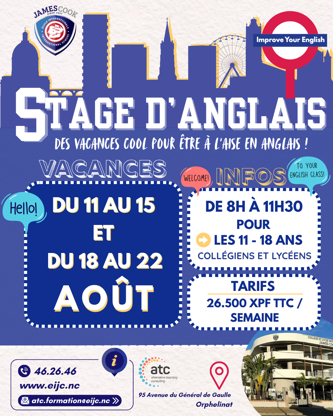 Stage d'anglais - août 2025