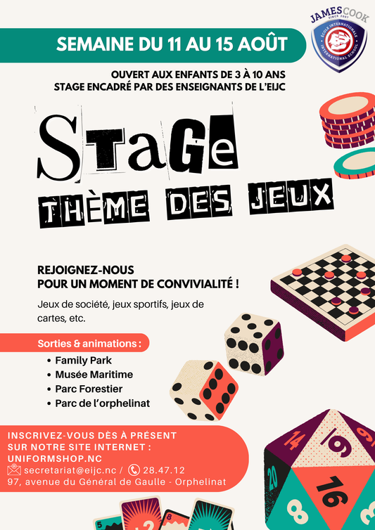🎲 Stage Vacances Thème des Jeux – Du 11 au 15 août